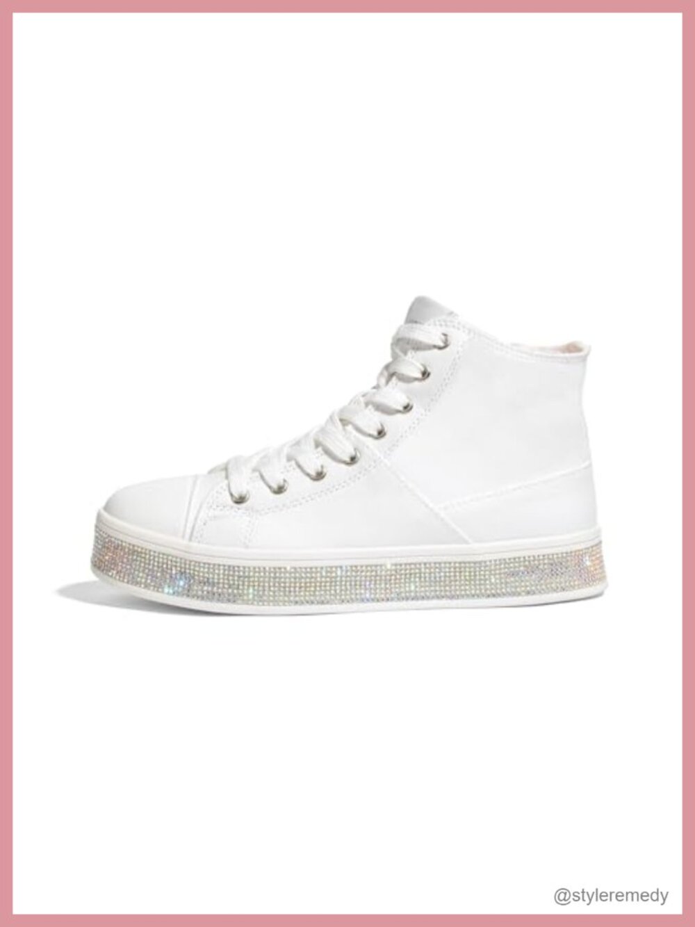 High Top Canvas Sneakers Rhinestone Side Zipper Platform Ankle Boots